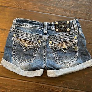 Miss Me Embroidered Distressed Shorts